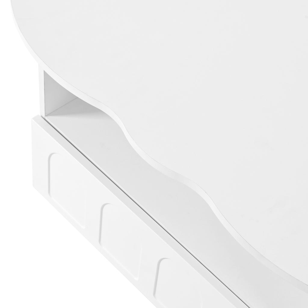 Deux ensembles de meubles TV et tables basses ON-TRANS de style crème, adaptés aux téléviseurs de moins de 80 pouces, blancs