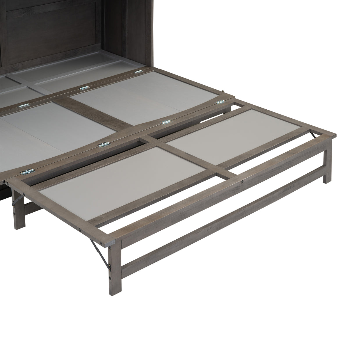 Queen Size Murphy Bed with Built-In Charging Station  Antique Grey