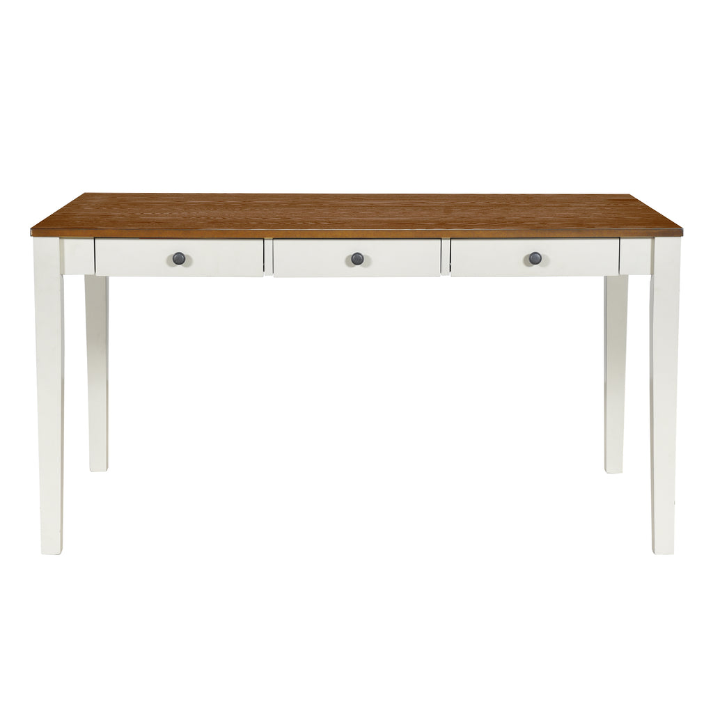 TOPMAX Mid-Century 6-Piece Wood Dining Table Set, Kitchen Table Set with Drawer  Upholstered Chairs and Bench  Butter Milk
