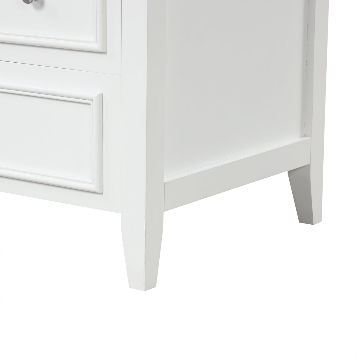 30" Bathroom Vanity with Sink, Bathroom Vanity Cabinet with Three Drawers and Door, Solid Wood and MDF, White