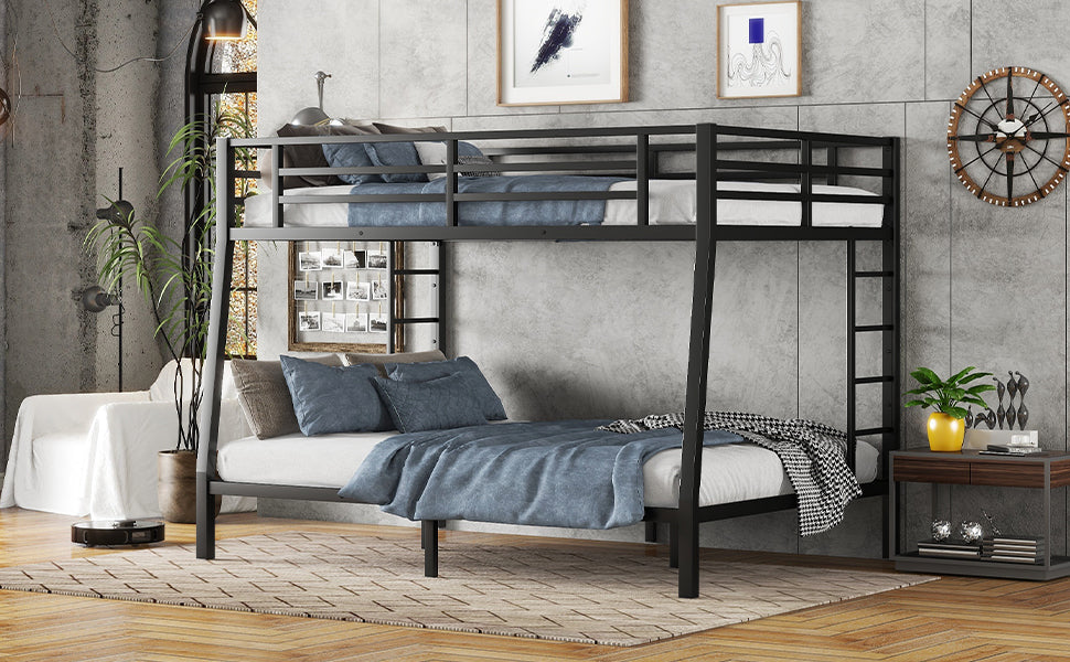 Metal Full XL over Queen Bunk Bed for Teens and Adults,Space-Saving/Noise Reduced/No Box Spring Needed