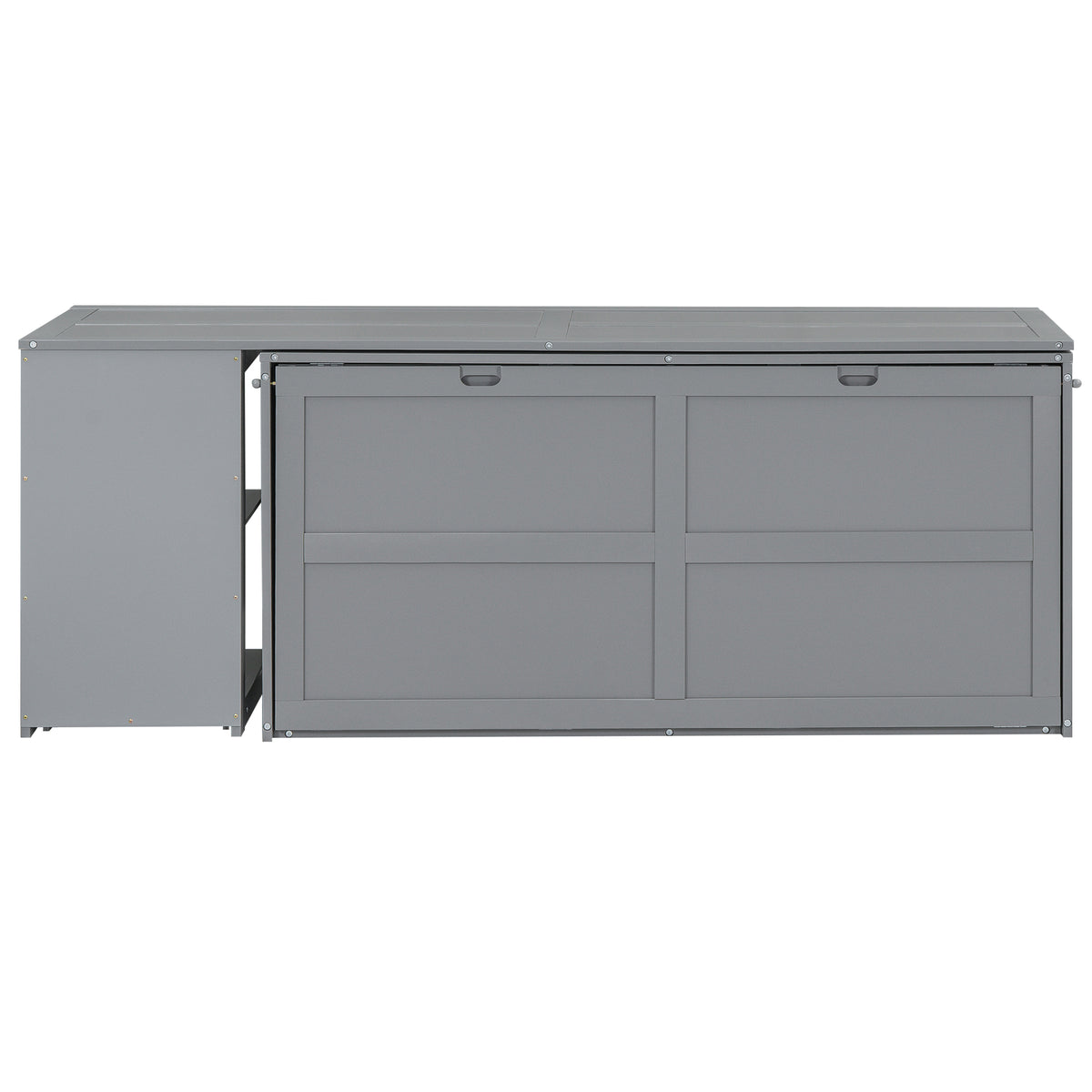 Queen Size Murphy Bed with Rotable Desk  Gray