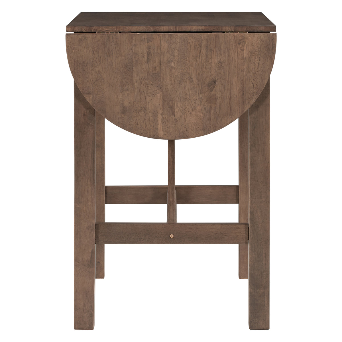 TOPMAX 3-Piece Wood Counter Height Drop Leaf Dining Table Set with 2 Upholstered Dining Chairs for Small Place, Brown