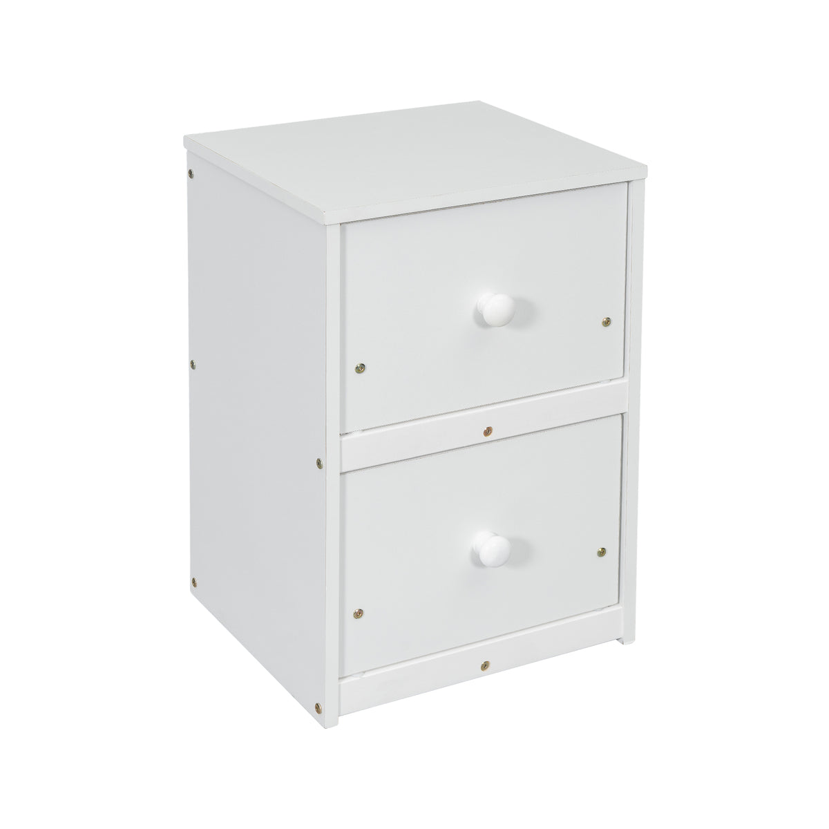 Twin Loft Wood Bed with Under-bed, Built-in Desk, a Storage Cabinet of 2 Drawers, Guardrails, Ladder,White