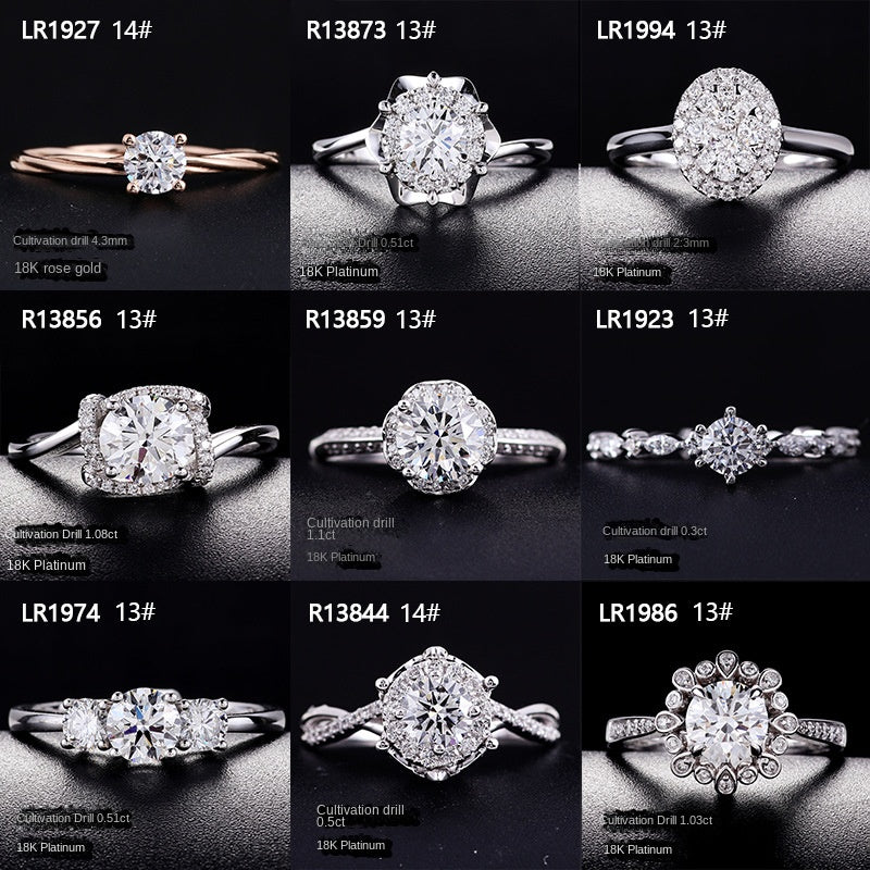 Cultured Diamond Ring, Elegant Diamond Engagement Ring, Non-Tarnishing 18K Gold Lab-Grown Diamond Ring