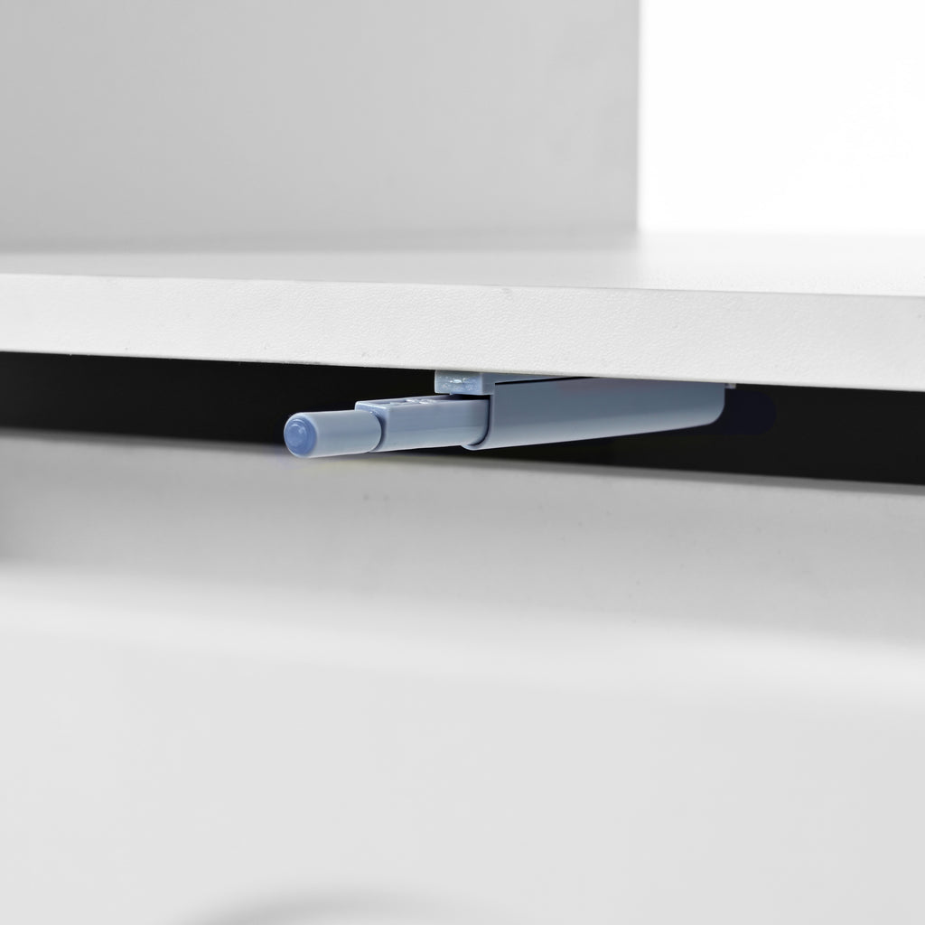 Deux ensembles de meubles TV et tables basses ON-TRANS de style crème, adaptés aux téléviseurs de moins de 80 pouces, blancs